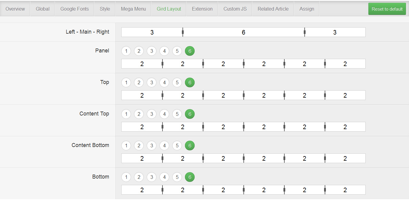 JV Framework supports grid layout