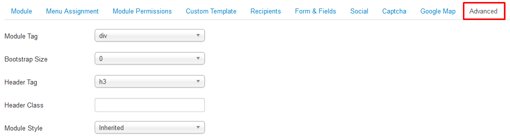 tab advanced in joomla module