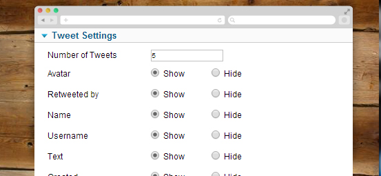 twitter options