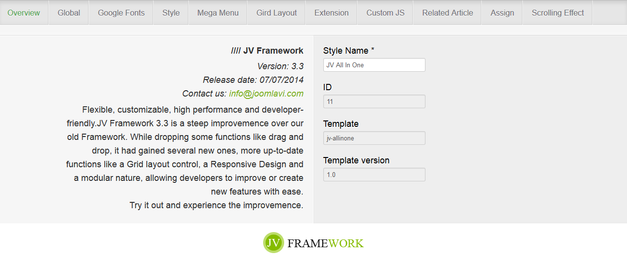 jv framework overview