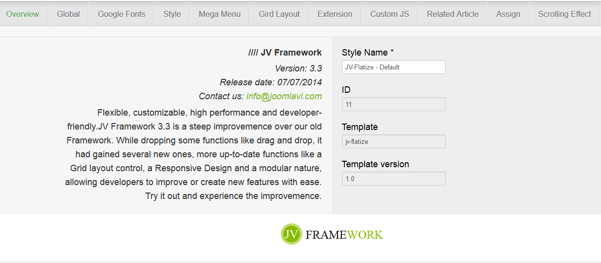 jv framework overview