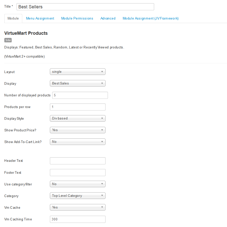 virtuemart products module