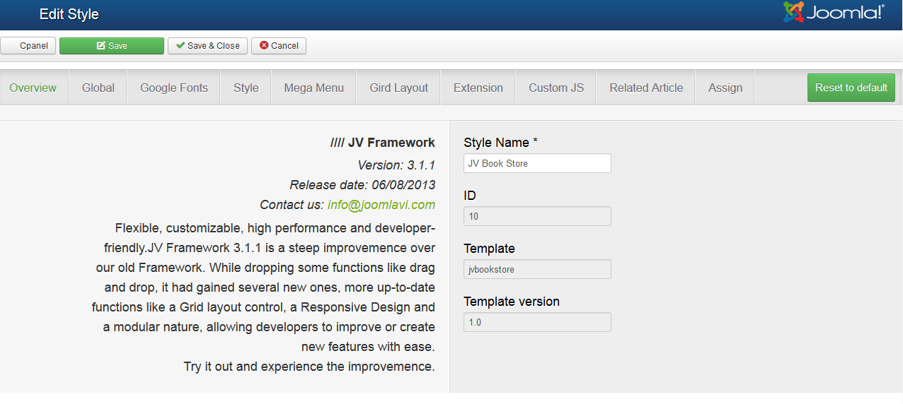 jv framework overview