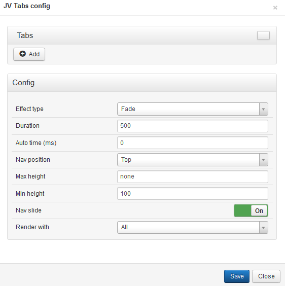 tab config