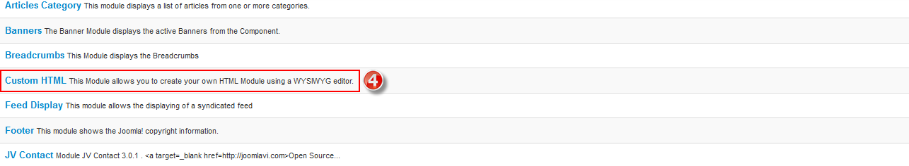 add a new custom html module