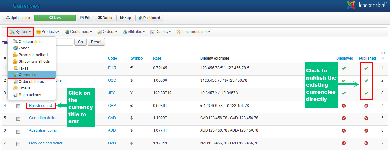 module hikashop currency switcher frontend