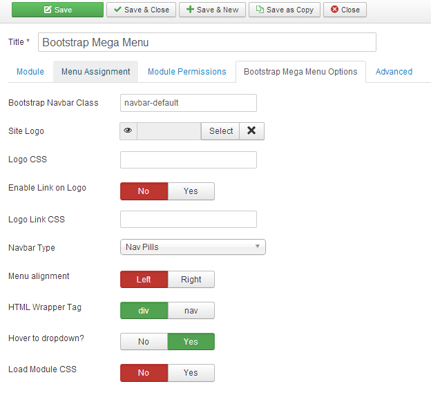 mega menu module