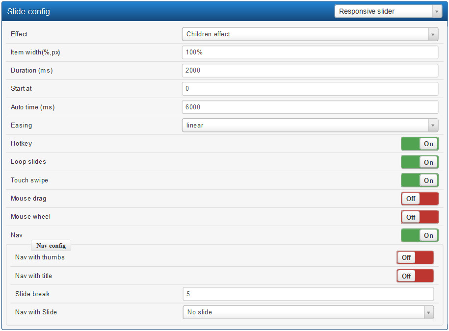 slide config