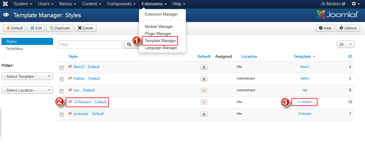 template manager framework