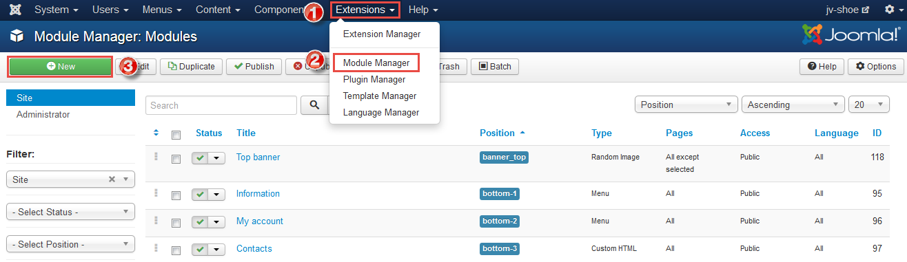 add new joomla module