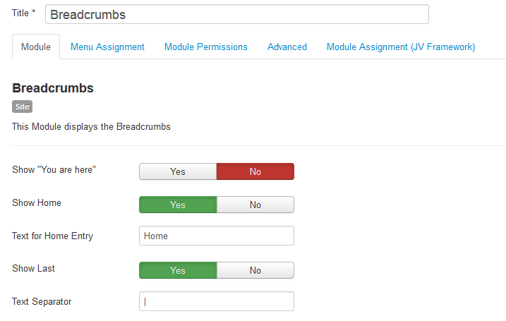 module breadcrums backend