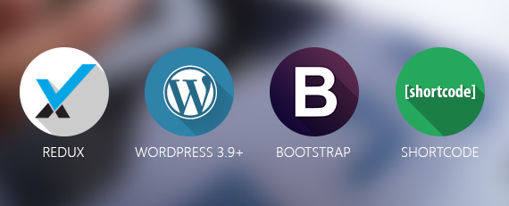 latest wordpress, redux framework, bootstrap, short code